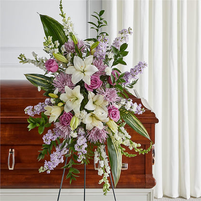 Grateful Hearts Standing Spray – LOU GENTILE'S FLOWERS BASKET, Fresno CA