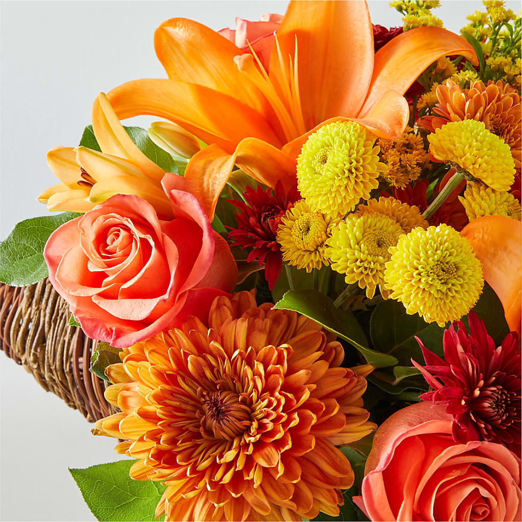 Bouquet of Blessings Cornucopia – LOU GENTILE'S FLOWERS BASKET, Fresno CA