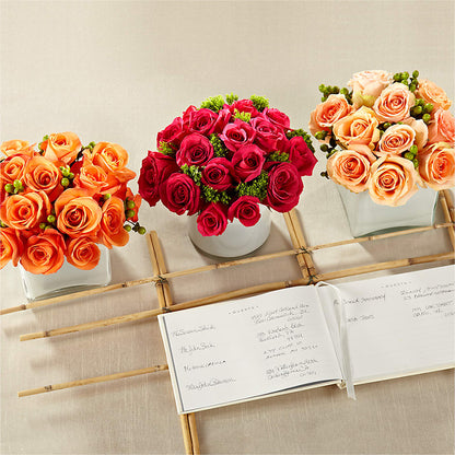 Dawn Rose Centerpiece – LOU GENTILE'S FLOWERS BASKET, Fresno CA